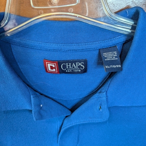 Chaps Vibrant Blue Polo Golf Shirt XL - Picture 4 of 8